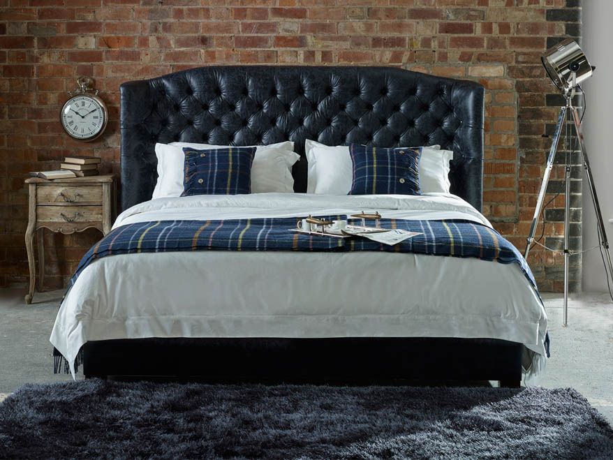 Leather headboard queen discount