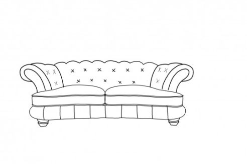 St Edwin Modern 2 Seater Chesterfield Sofa