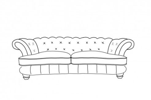 St Edwin Modern 3 Seater Chesterfield Sofa