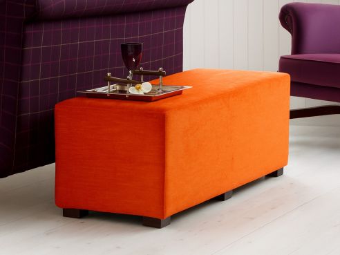 Cube Fabric Triple Footstool