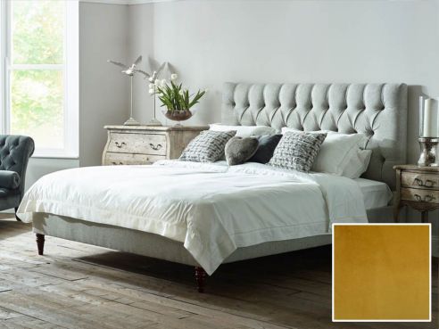 Lawrence King Bed - Plush Turmeric