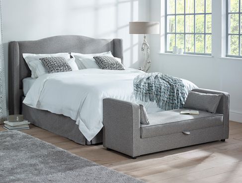 MARLOW King Gas Lift Bed - Bespoke Fabric