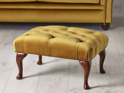 Fabric Queen Anne Stool