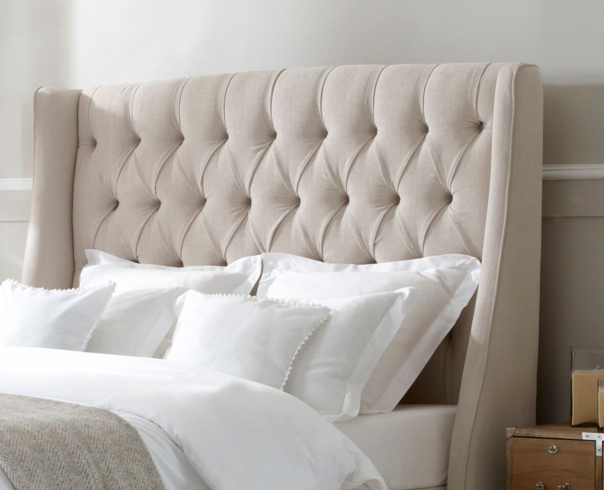 King Size Bed Headboards: Fabric Upholstered, Cushioned, Buttoned