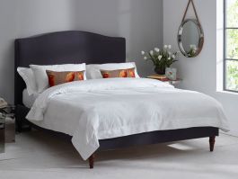 Double bed with shop curved headboard