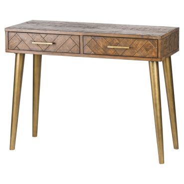 Deco Gold 2 Drawer Console Table