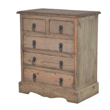 Colonial Reclaimed Pine 5 Drawer Chest
