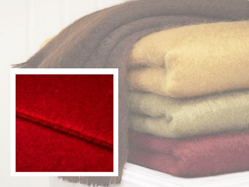 Mohair Throw Lacquer Red
