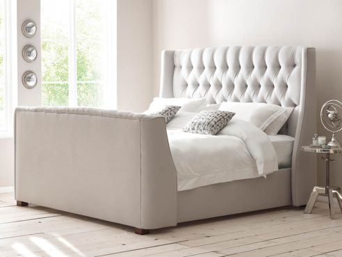 Orwell Buttoned Sleigh Bed