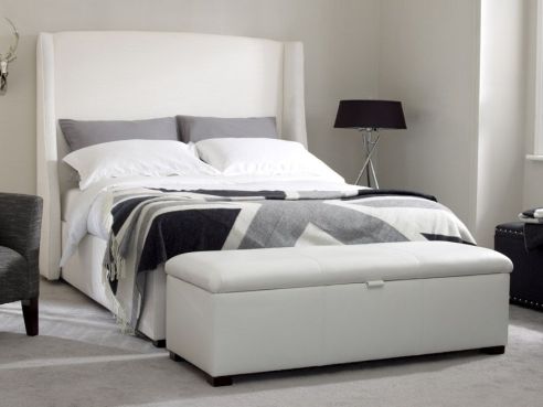 Rowe Double Divan Base Bed  - Black Faux Leather